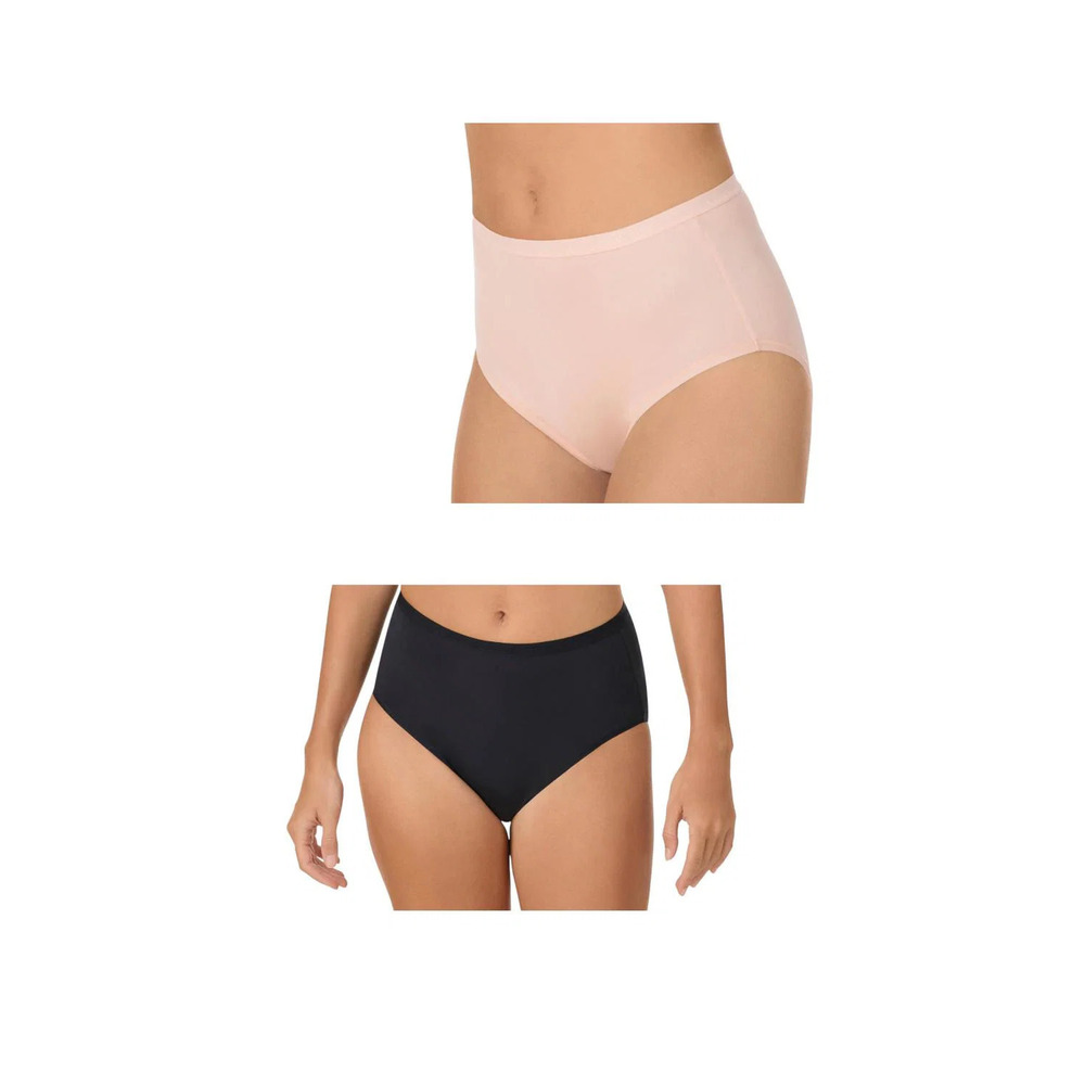 Comfort Code Women's 2pk Smooth Brief Black/Peach -